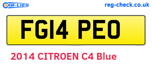 FG14PEO are the vehicle registration plates.