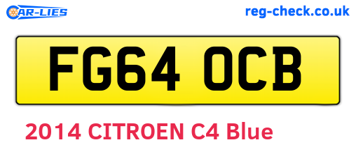 FG64OCB are the vehicle registration plates.