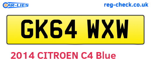 GK64WXW are the vehicle registration plates.