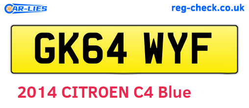 GK64WYF are the vehicle registration plates.
