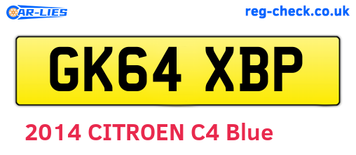 GK64XBP are the vehicle registration plates.