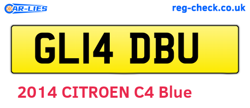 GL14DBU are the vehicle registration plates.