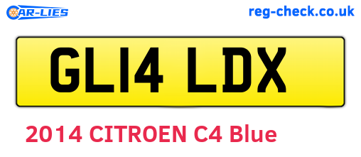 GL14LDX are the vehicle registration plates.