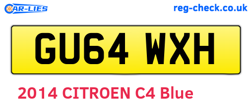 GU64WXH are the vehicle registration plates.