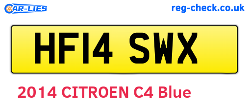 HF14SWX are the vehicle registration plates.
