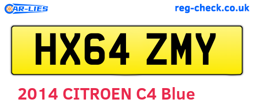 HX64ZMY are the vehicle registration plates.