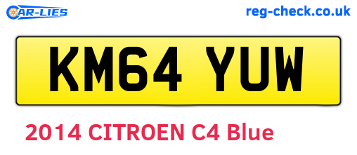 KM64YUW are the vehicle registration plates.