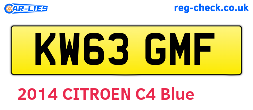 KW63GMF are the vehicle registration plates.
