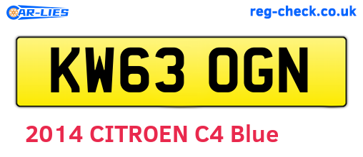 KW63OGN are the vehicle registration plates.