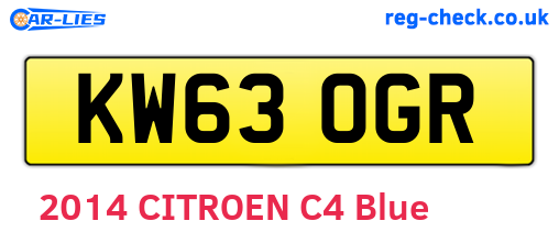 KW63OGR are the vehicle registration plates.