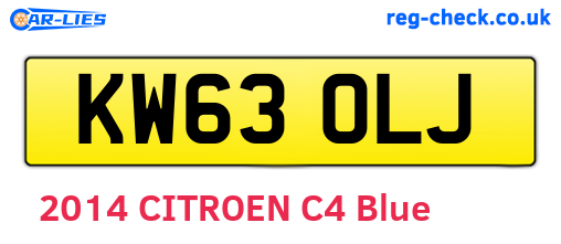 KW63OLJ are the vehicle registration plates.