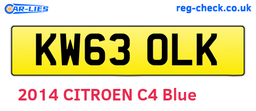 KW63OLK are the vehicle registration plates.