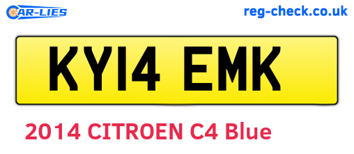 KY14EMK are the vehicle registration plates.