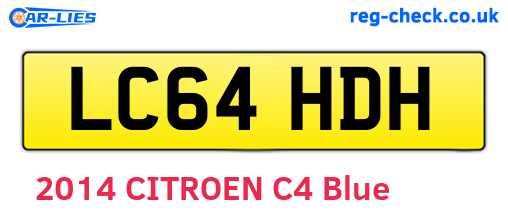 LC64HDH are the vehicle registration plates.