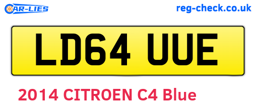 LD64UUE are the vehicle registration plates.