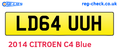 LD64UUH are the vehicle registration plates.