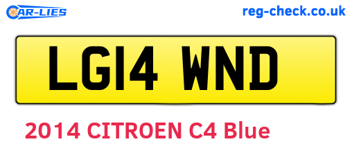 LG14WND are the vehicle registration plates.