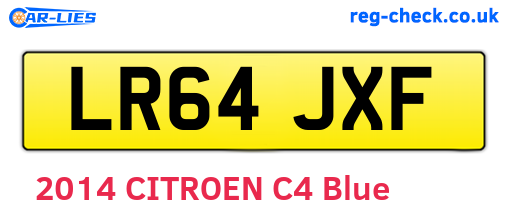 LR64JXF are the vehicle registration plates.