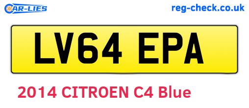 LV64EPA are the vehicle registration plates.