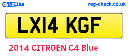 LX14KGF are the vehicle registration plates.