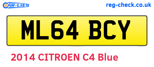 ML64BCY are the vehicle registration plates.