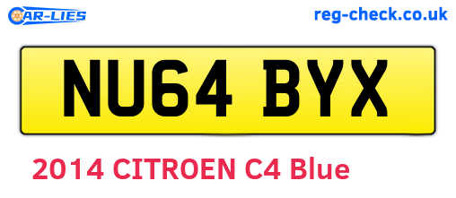 NU64BYX are the vehicle registration plates.