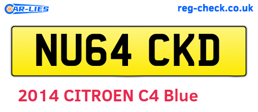 NU64CKD are the vehicle registration plates.