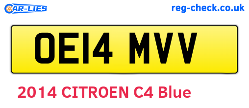 OE14MVV are the vehicle registration plates.