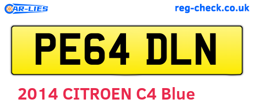 PE64DLN are the vehicle registration plates.