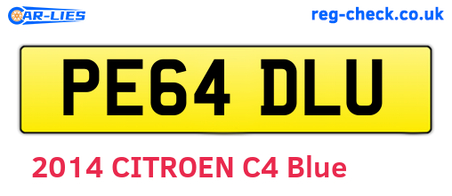 PE64DLU are the vehicle registration plates.