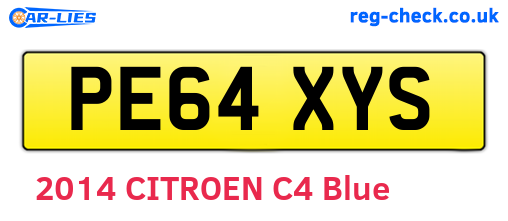 PE64XYS are the vehicle registration plates.