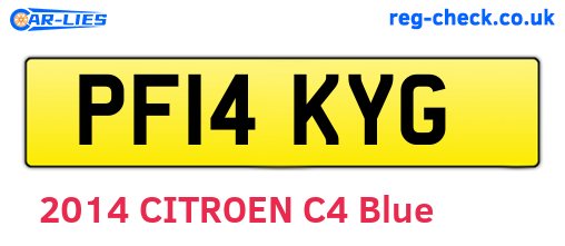 PF14KYG are the vehicle registration plates.