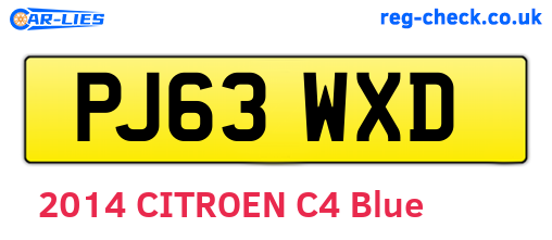 PJ63WXD are the vehicle registration plates.
