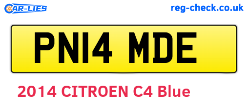 PN14MDE are the vehicle registration plates.