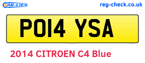 PO14YSA are the vehicle registration plates.