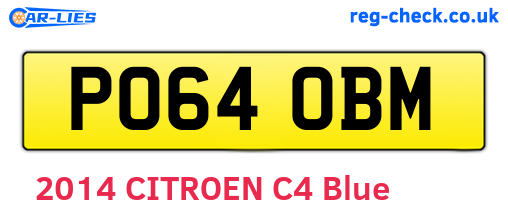 PO64OBM are the vehicle registration plates.