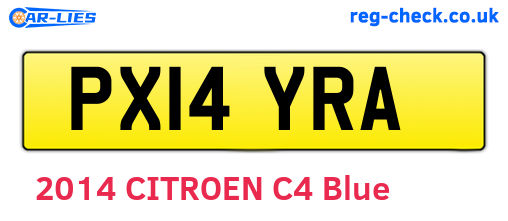 PX14YRA are the vehicle registration plates.