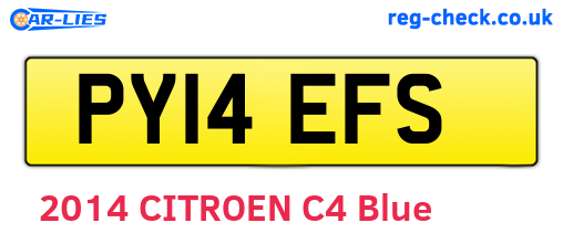 PY14EFS are the vehicle registration plates.
