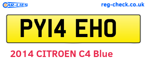 PY14EHO are the vehicle registration plates.