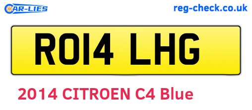 RO14LHG are the vehicle registration plates.