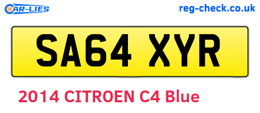 SA64XYR are the vehicle registration plates.