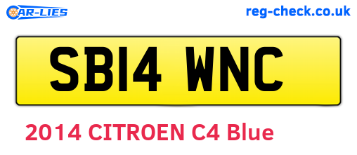 SB14WNC are the vehicle registration plates.