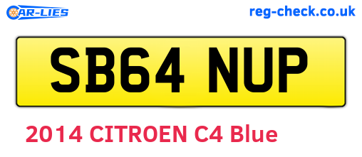 SB64NUP are the vehicle registration plates.