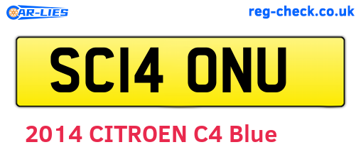 SC14ONU are the vehicle registration plates.