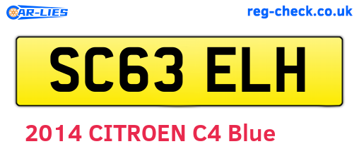 SC63ELH are the vehicle registration plates.