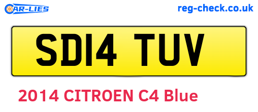 SD14TUV are the vehicle registration plates.