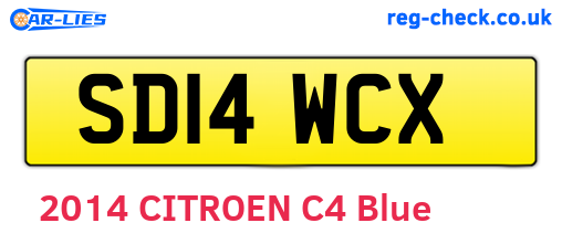 SD14WCX are the vehicle registration plates.