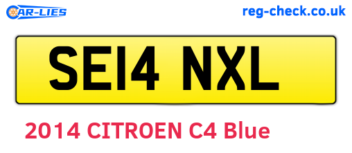 SE14NXL are the vehicle registration plates.