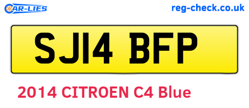 SJ14BFP are the vehicle registration plates.