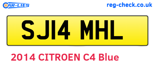 SJ14MHL are the vehicle registration plates.